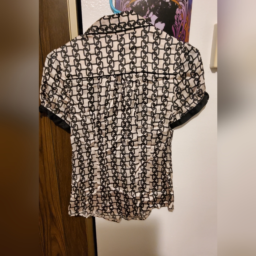 Chic Black and Cream Women's Top